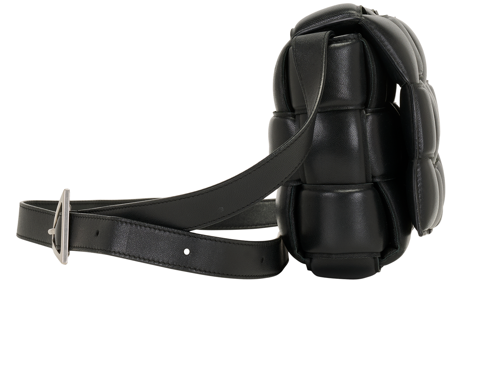 Medium Padded Cassette, &pound;695, Handbags, Black, Leather, Side view